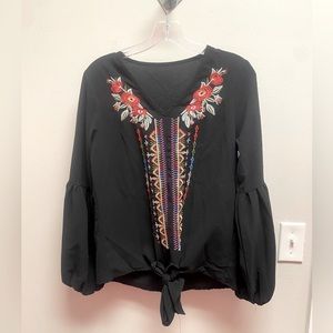 Black Embroidered Blouse